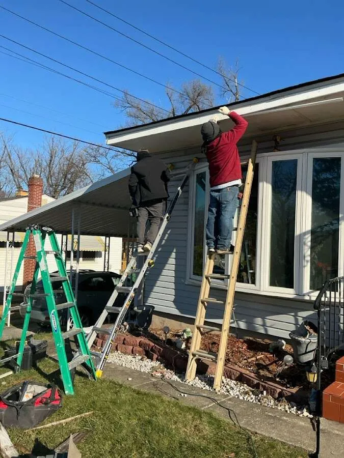 Restoration crew performing exterior repair in East Norriton